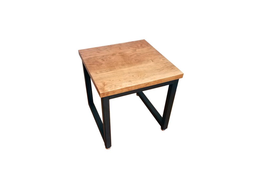 Modern wood and steel cherry side table 2 -