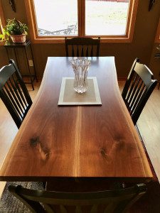 Walnut live edge kitchen table edina mn       